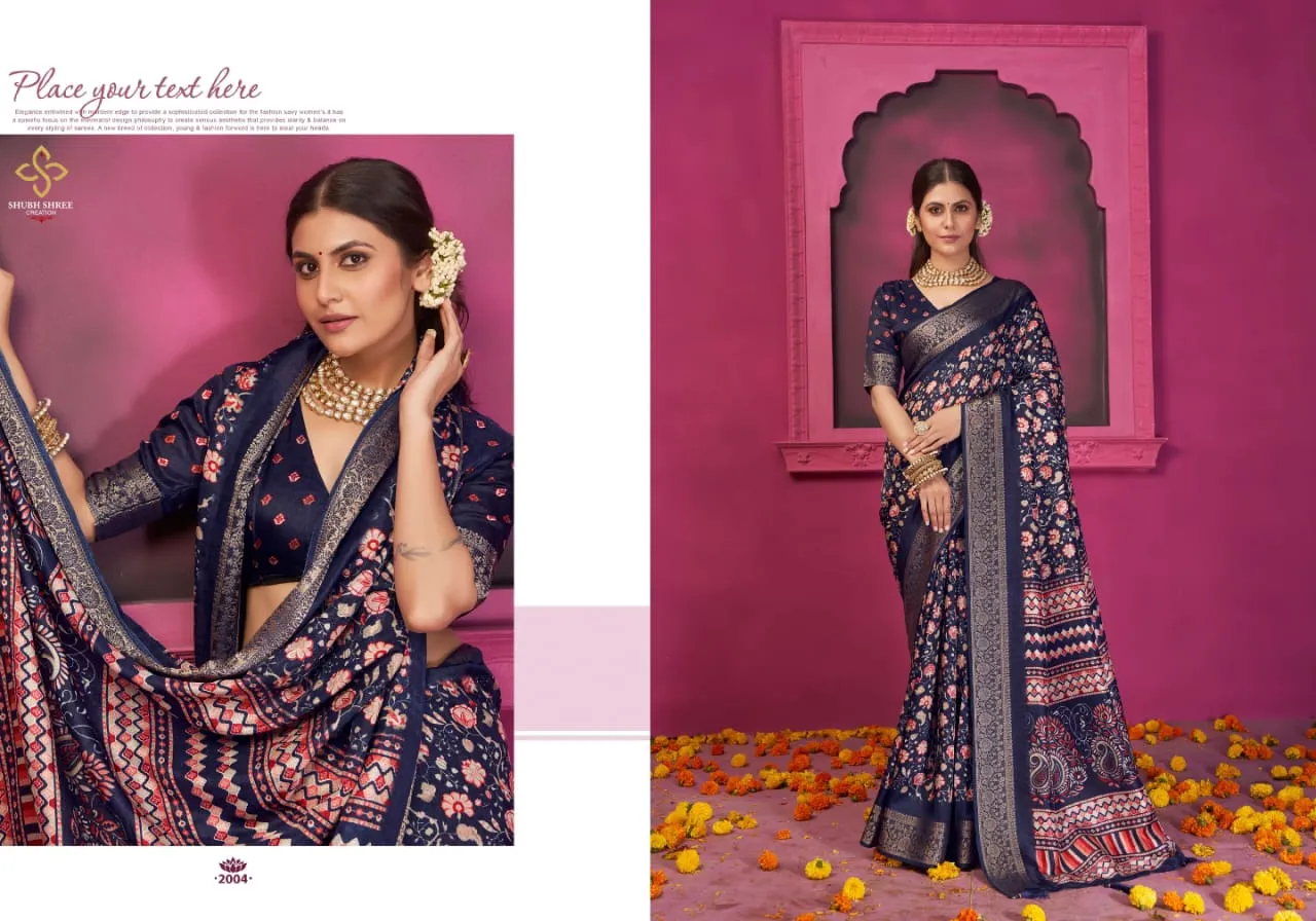 Fancy Velvet Tushar Silk Saree Kashmiri Silk-2 - Image 2