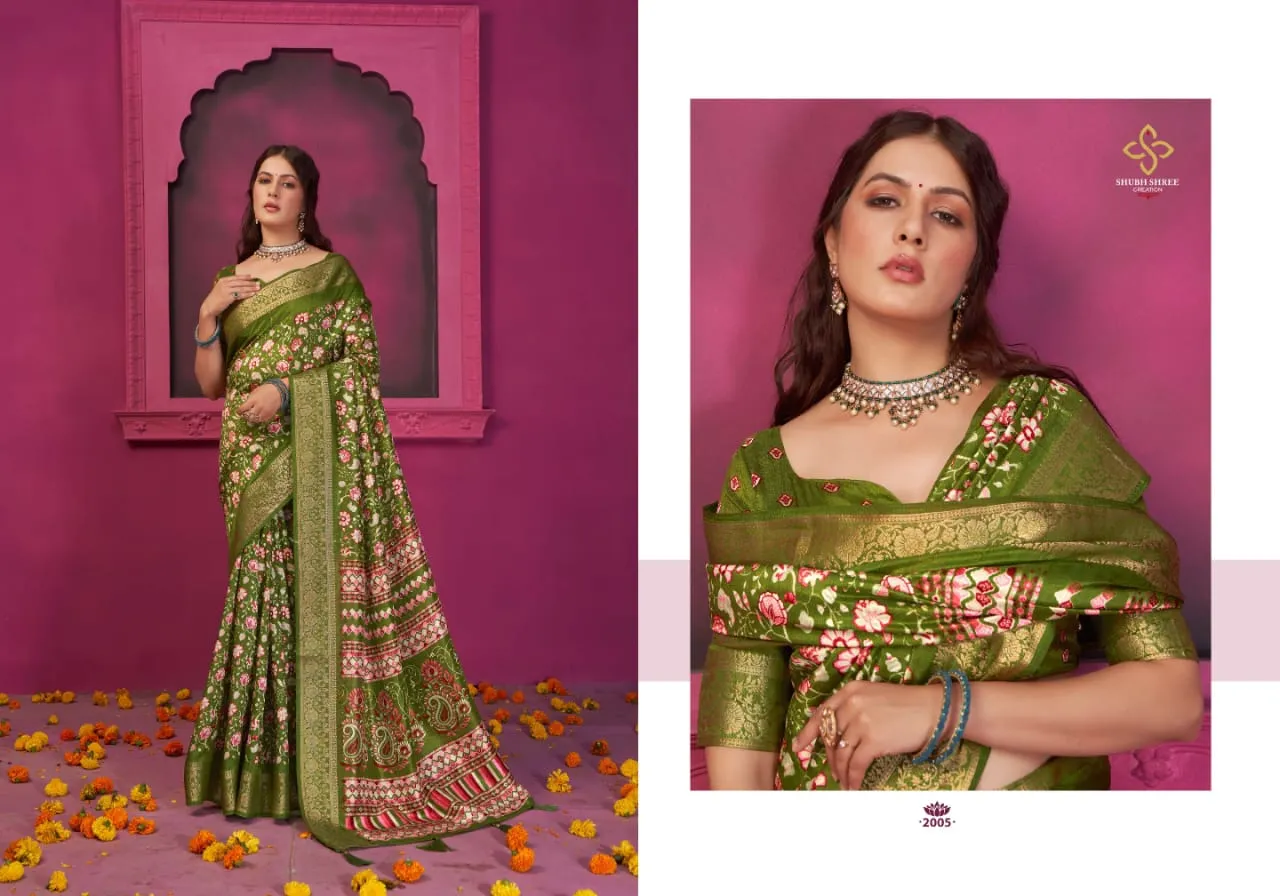 Fancy Velvet Tushar Silk Saree Kashmiri Silk-2 - Image 5