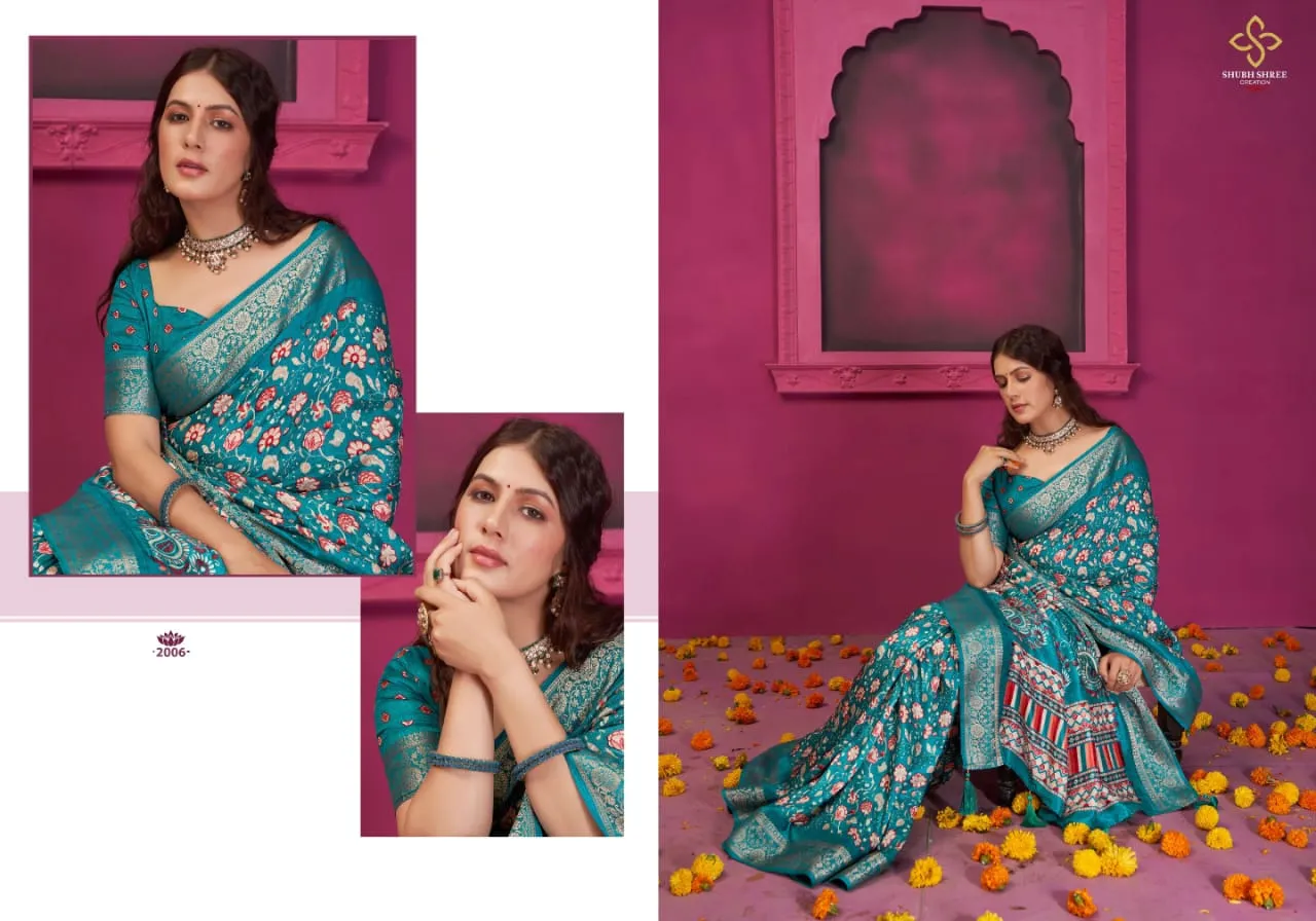 Fancy Velvet Tushar Silk Saree Kashmiri Silk-2 - Image 6