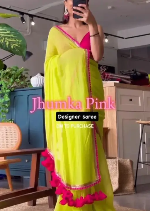 Jhumka Pink Trending Saree kd518