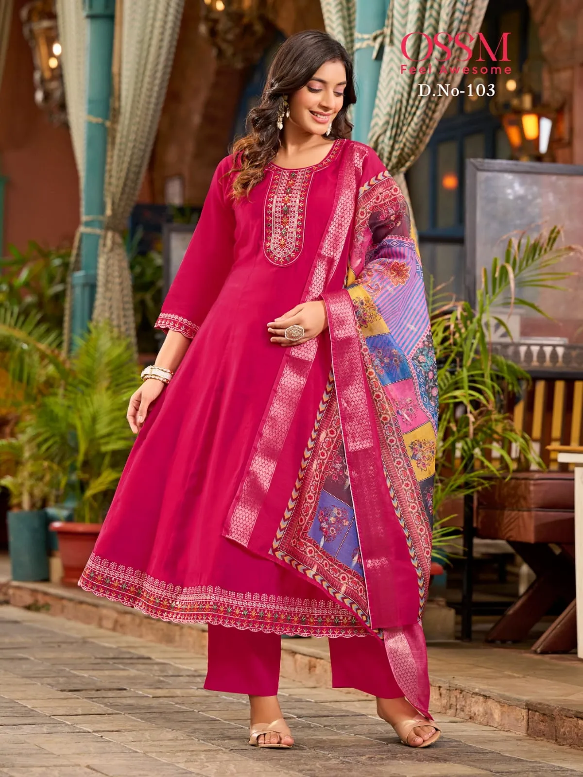 Party Wear Kurti Set Ossm Resham