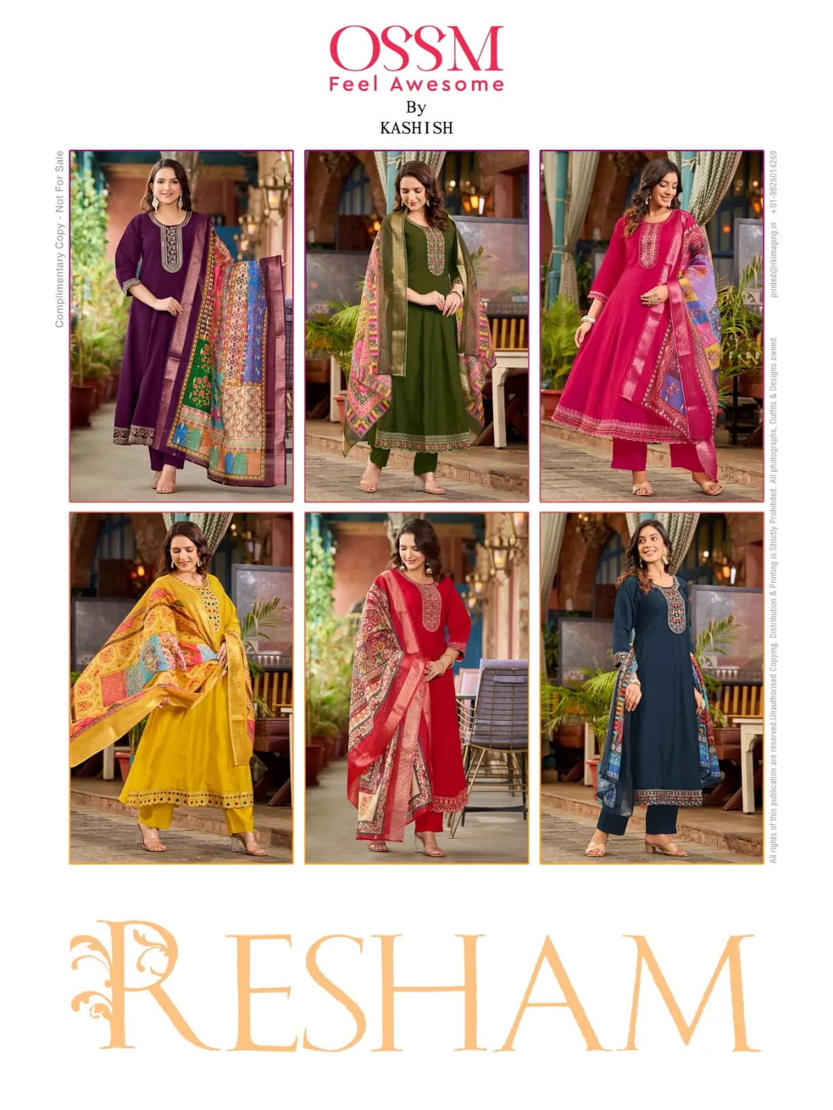 Party Wear Kurti Set Ossm Resham - Image 6
