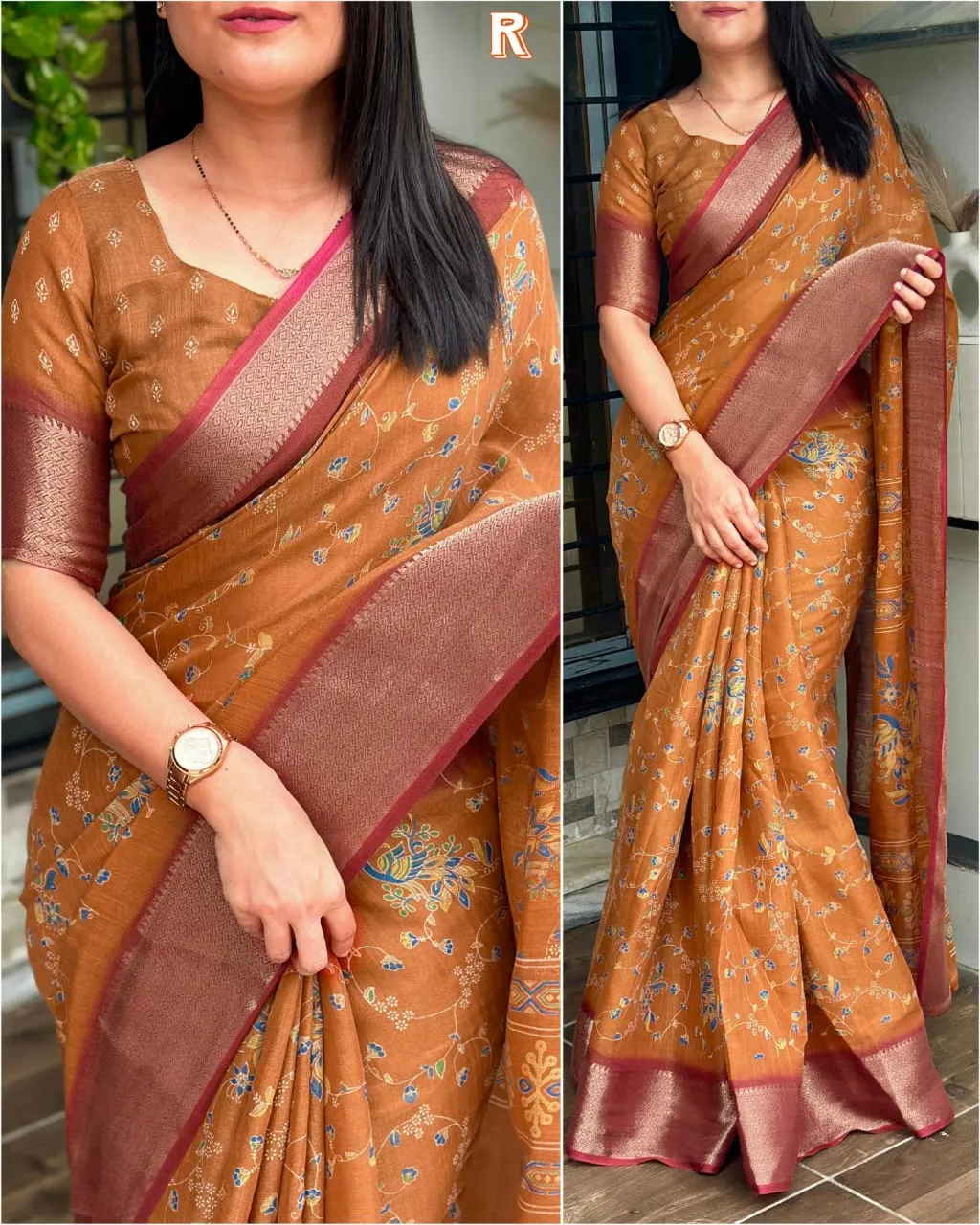 Peacock Weaving Cotton Saree Bhumi - Image 3