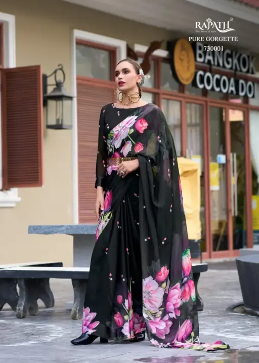 Pure Georgette Floral Printed Trending Saree Rajpath Sarika
