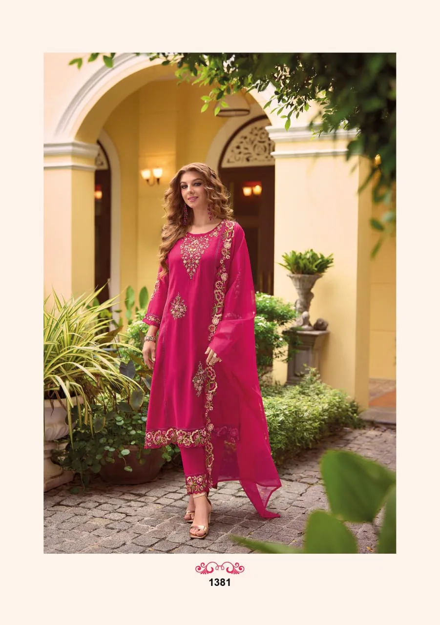 ReadyMade 3pc Suit Lady Leela Organza Chikankari Vol-3 - Image 4