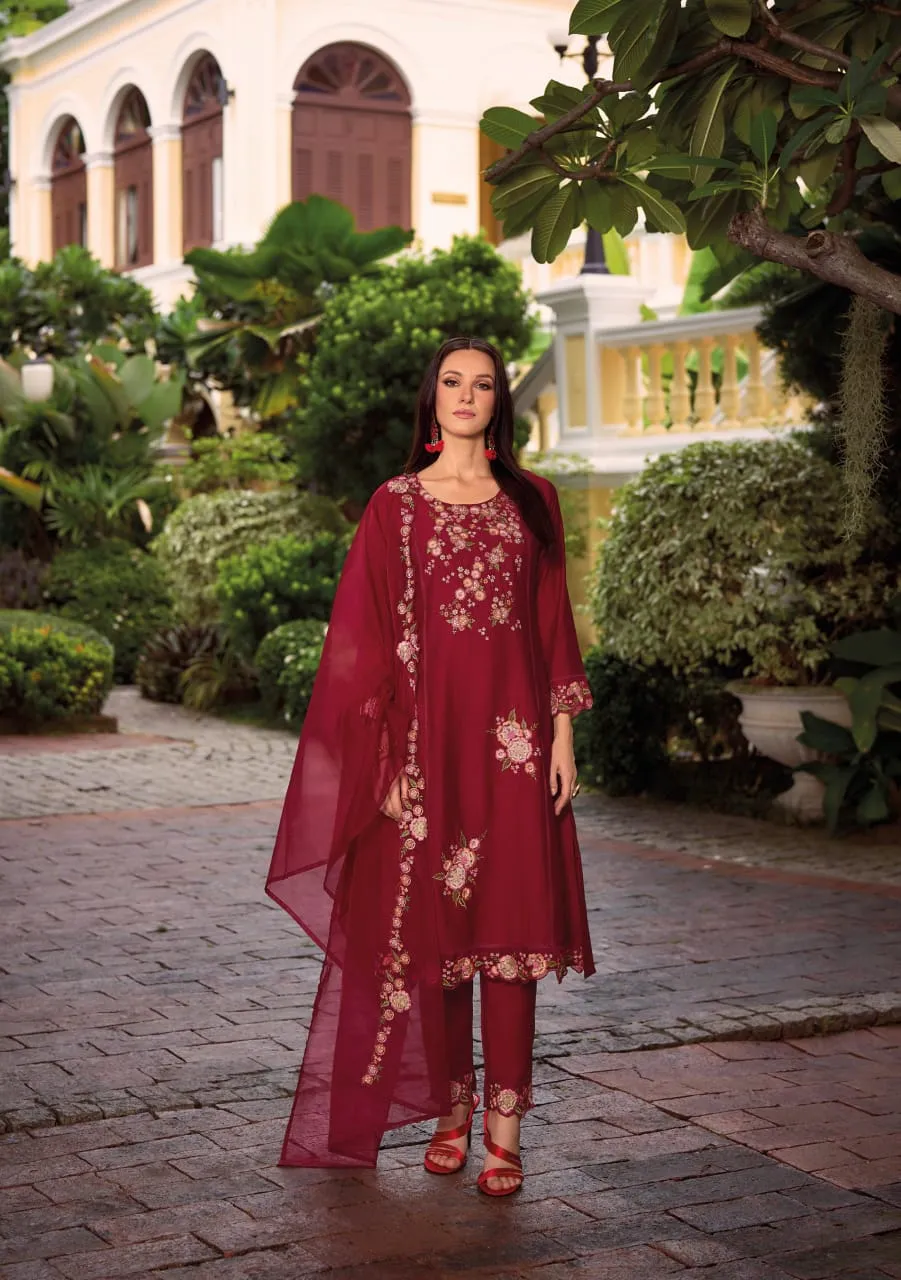 ReadyMade 3pc Suit Lady Leela Organza Chikankari Vol-3 - Image 8