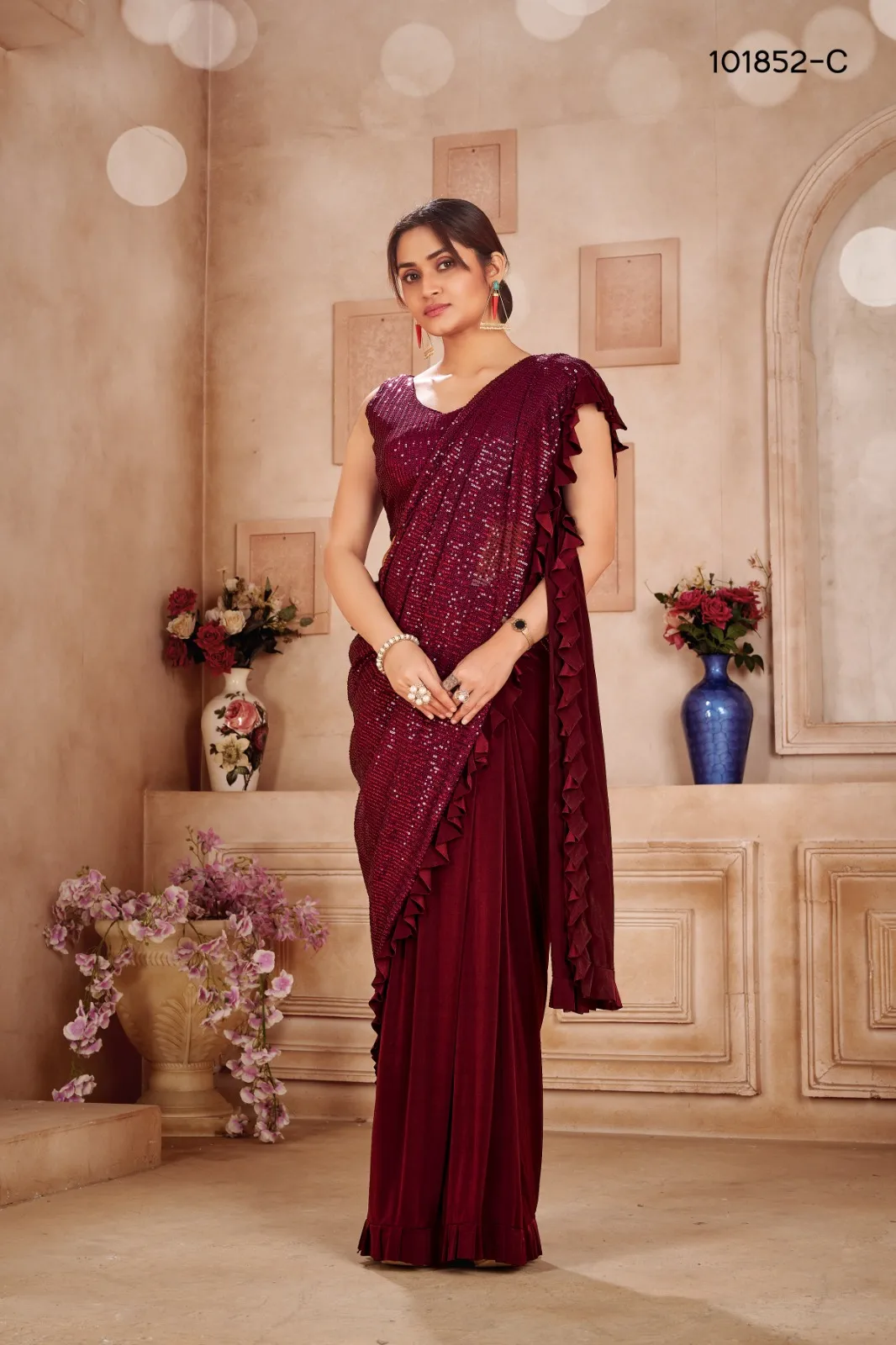 Sequins Saree Ready to Wear 101852