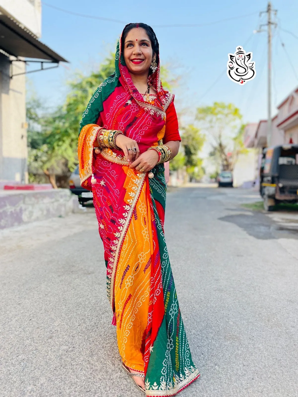 Traditional Bandhni Ethnic Saree