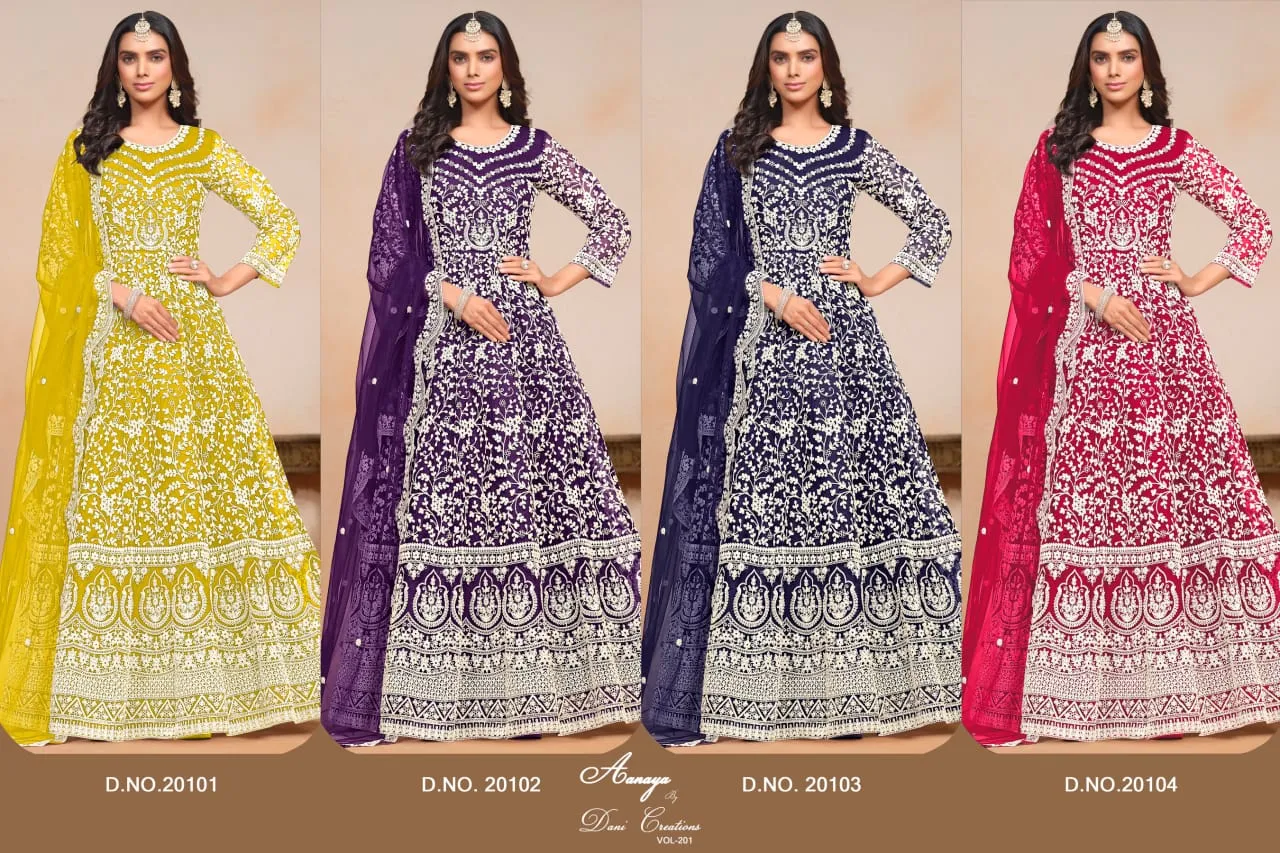 Wedding Wear Net Anarkali Suit Aanaya Vol 201 - Image 2