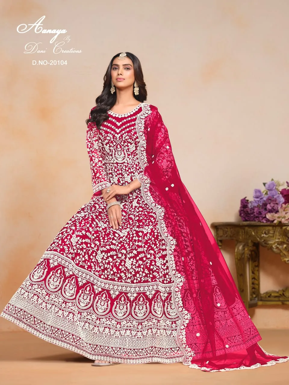 Wedding Wear Net Anarkali Suit Aanaya Vol 201 - Image 3