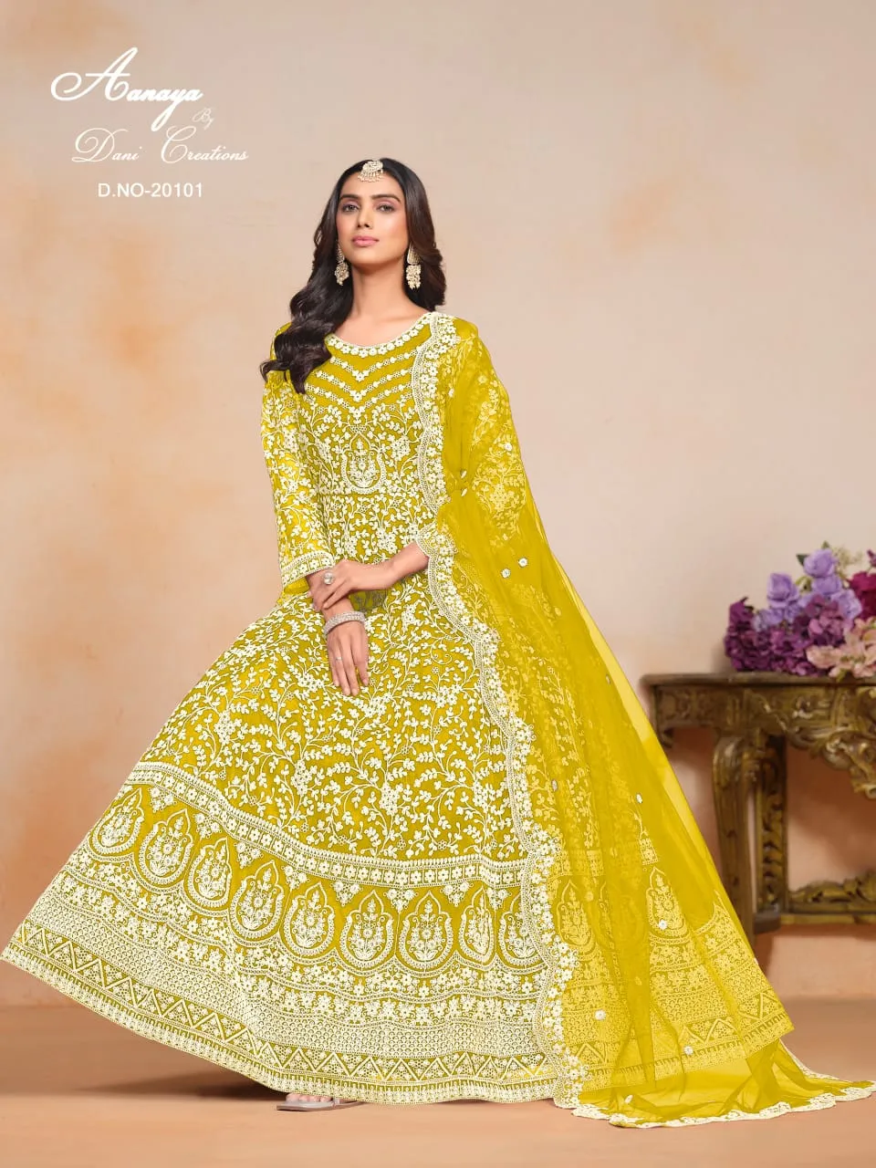 Wedding Wear Net Anarkali Suit Aanaya Vol 201 - Image 4