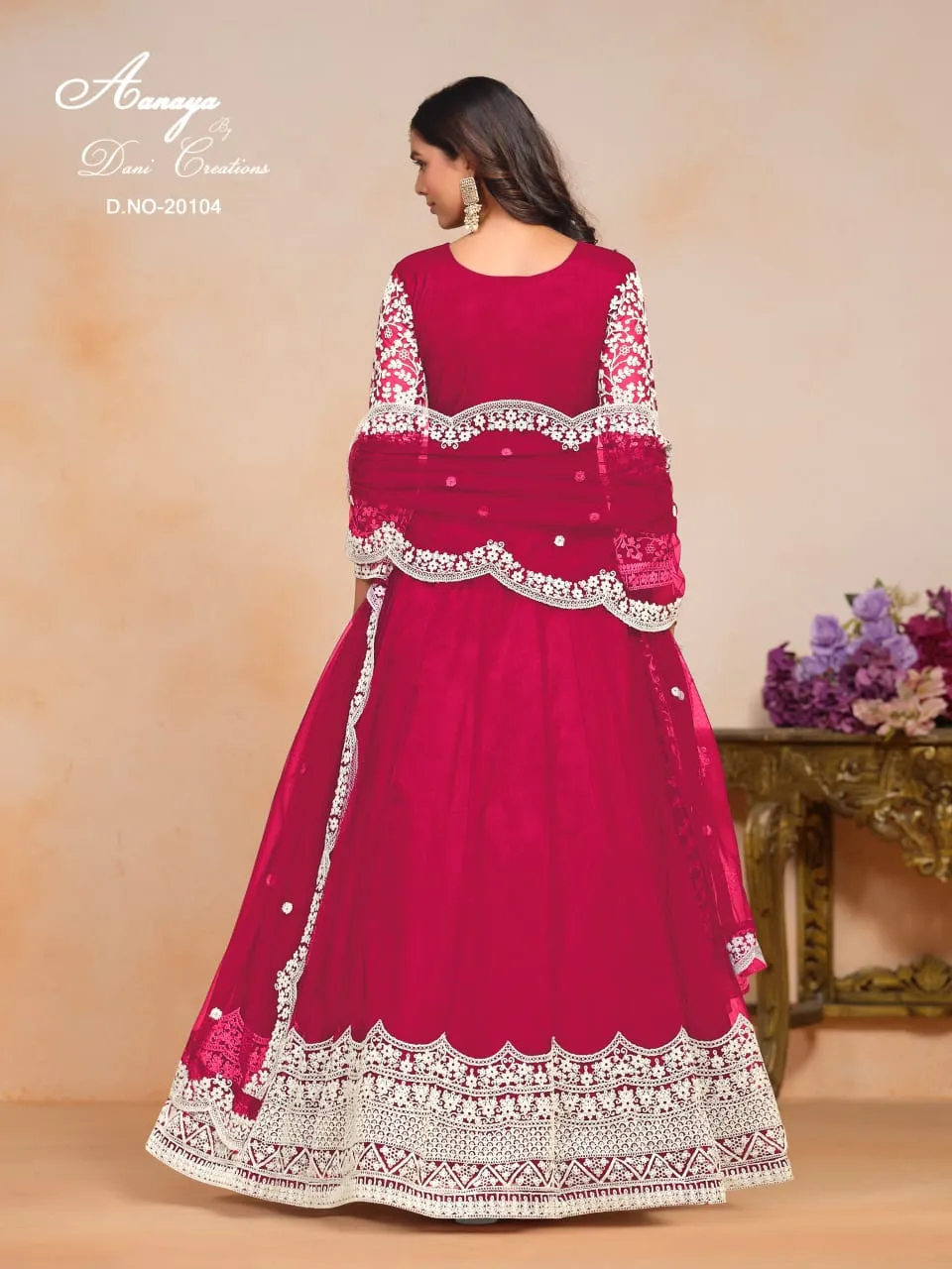 Wedding Wear Net Anarkali Suit Aanaya Vol 201 - Image 5