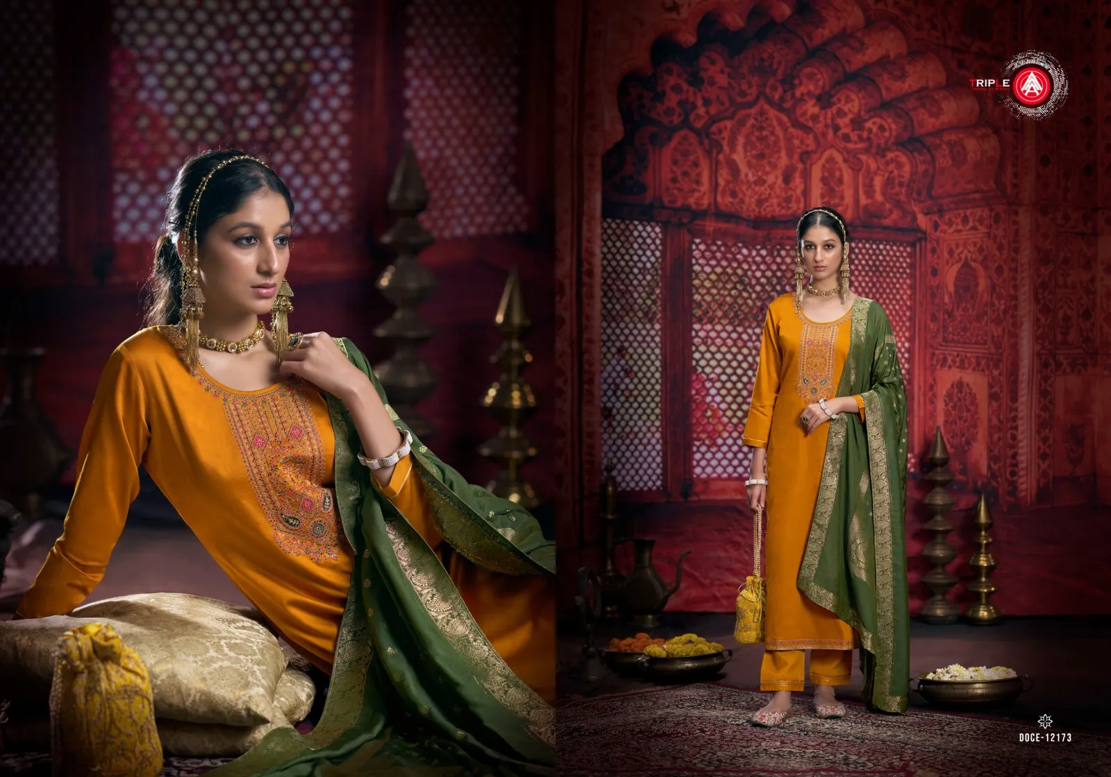 Wedding Wear Plazzo Suit Triple A George - Image 5
