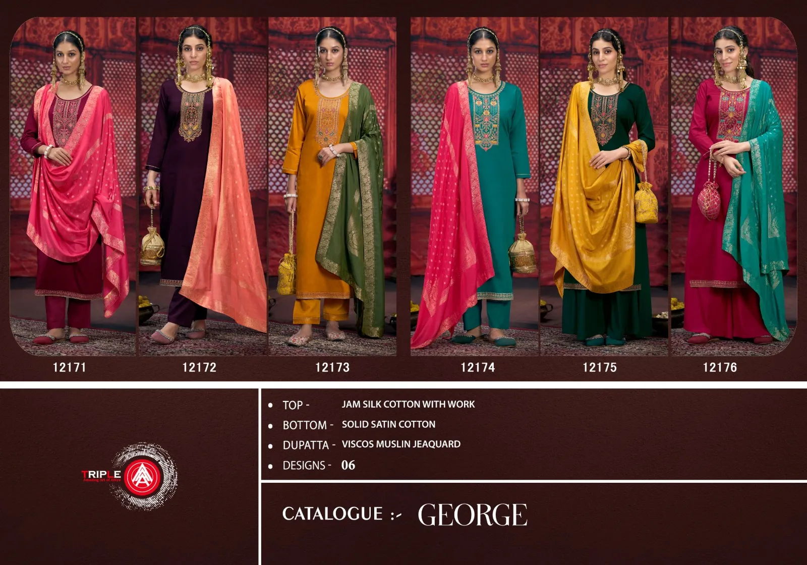 Wedding Wear Plazzo Suit Triple A George - Image 6