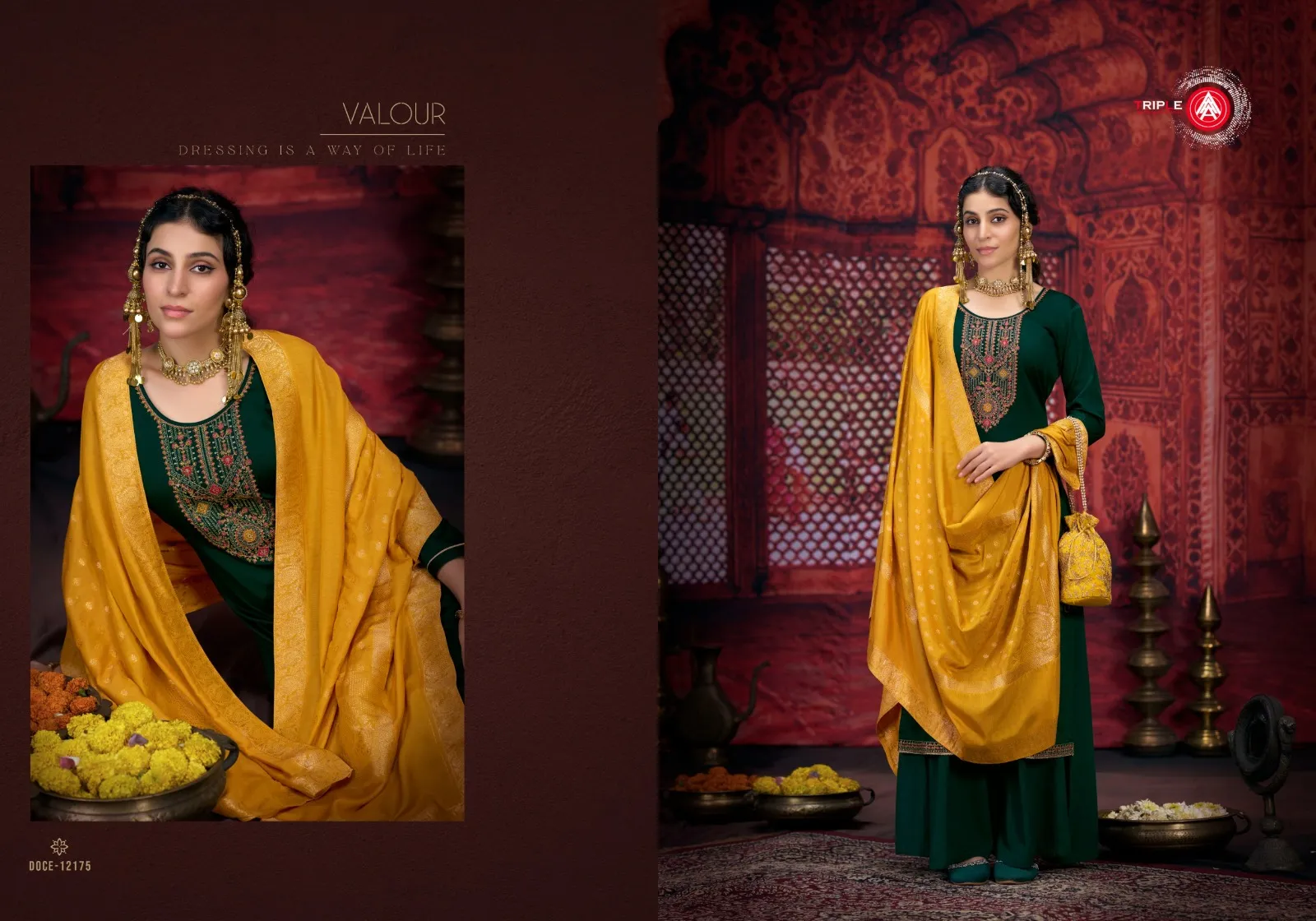 Wedding Wear Plazzo Suit Triple A George - Image 7