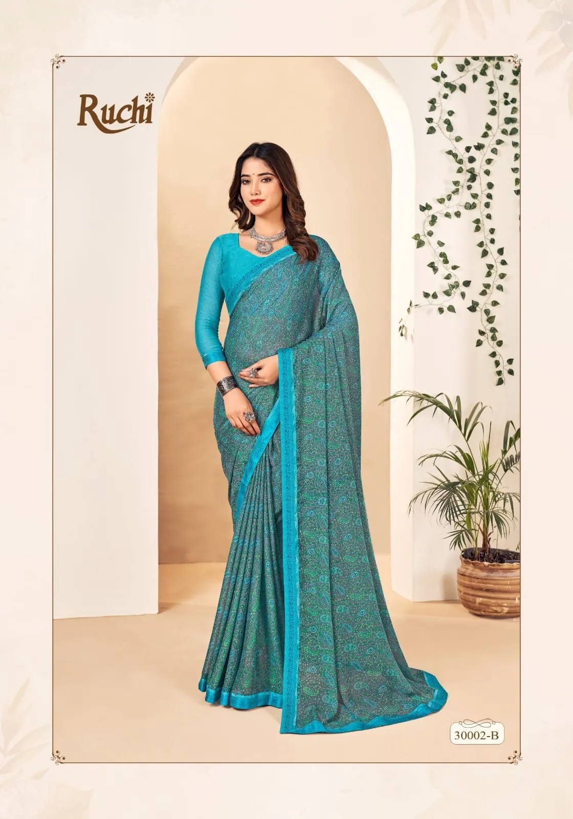 Chiffon Border Saree Ruchi Simayaa Vol 22 - Image 4