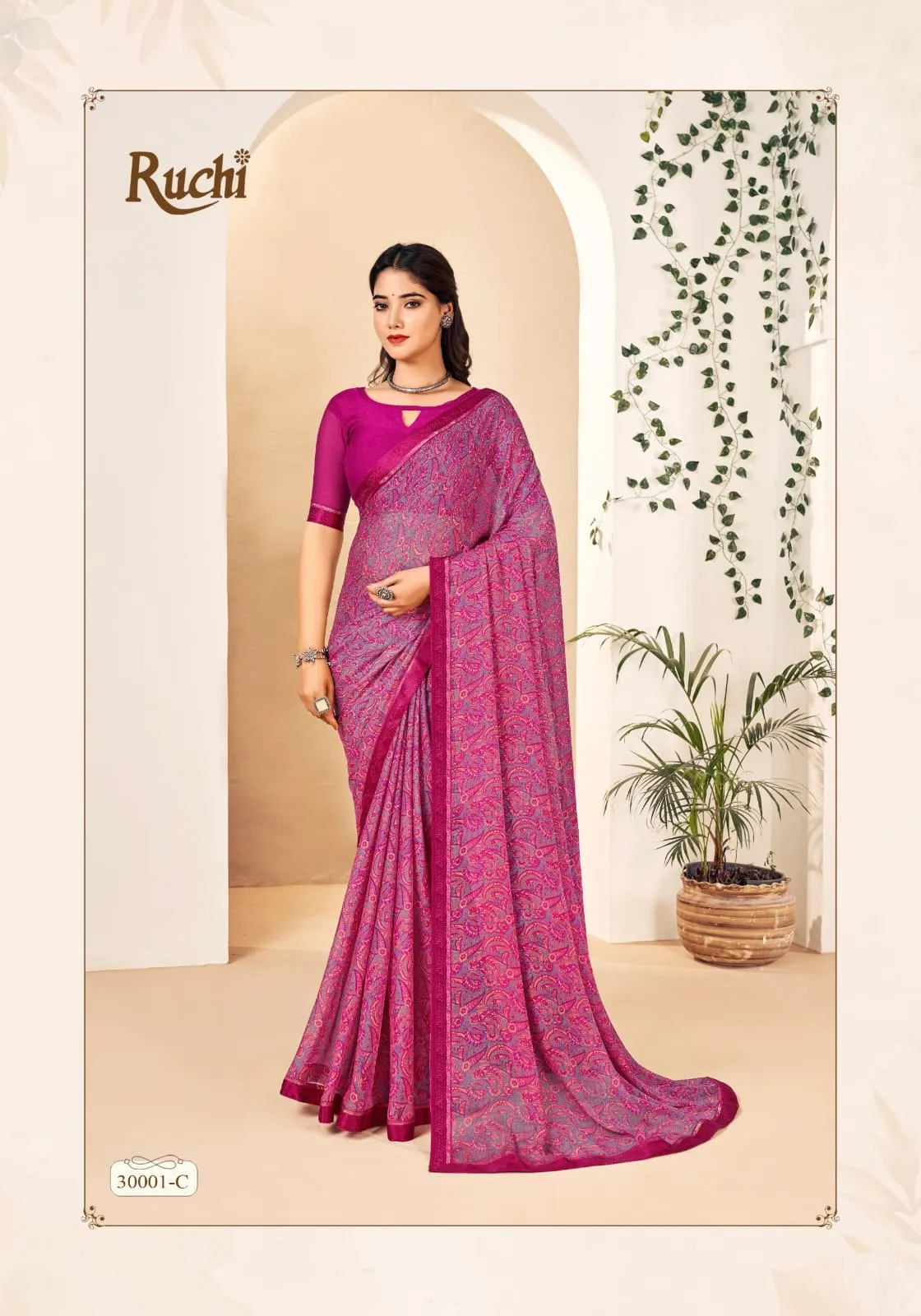 Chiffon Border Saree Ruchi Simayaa Vol 22 - Image 6