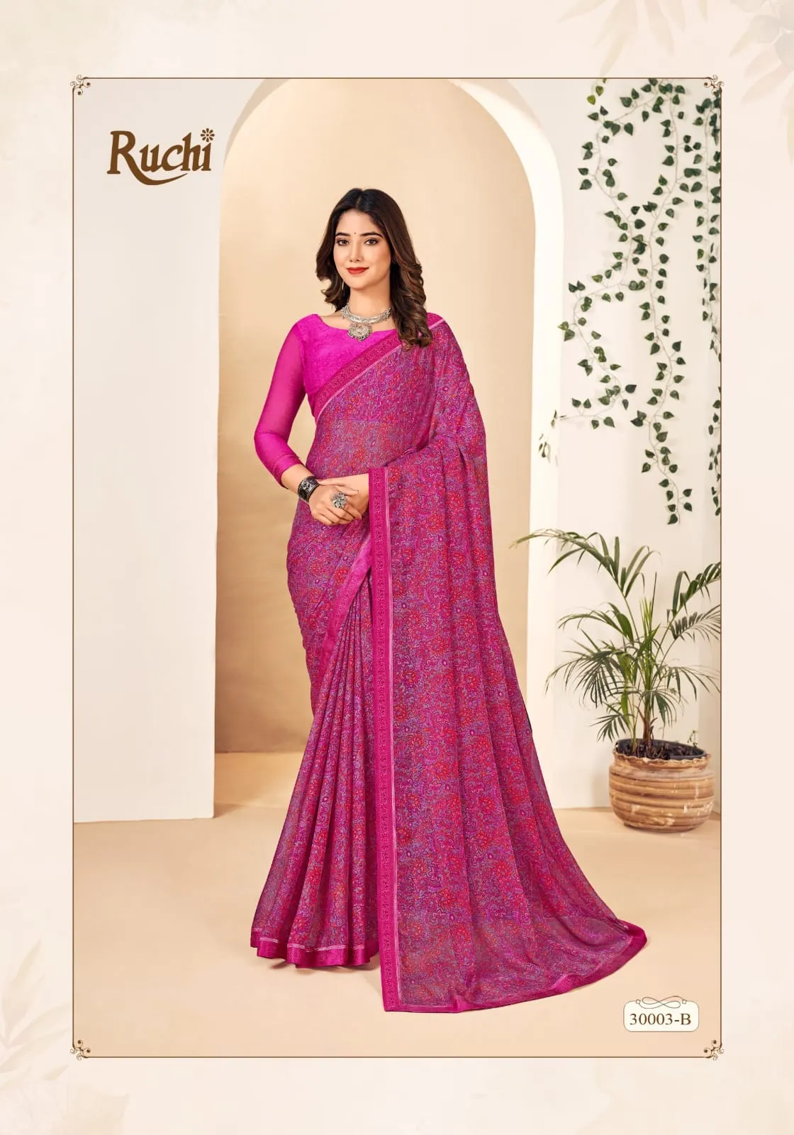 Chiffon Border Saree Ruchi Simayaa Vol 22 - Image 9