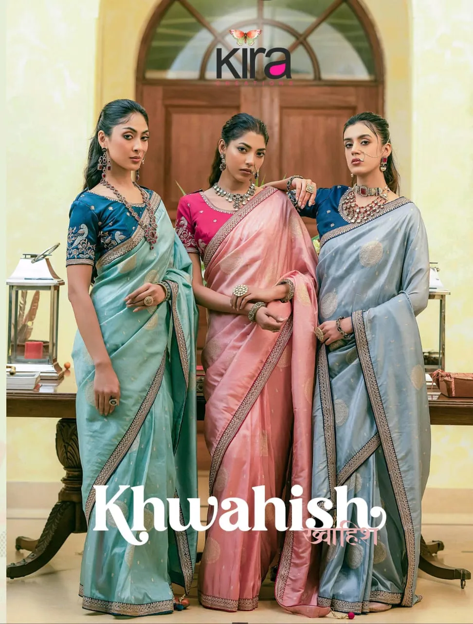 Dola Silk Border Ethnic Saree With Embroidery Work Blouse Khwahish