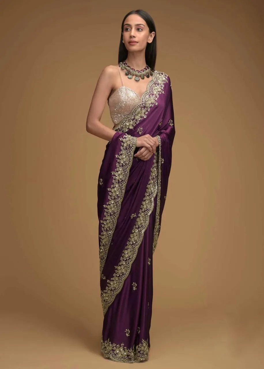 Purple Color Bollywood Saree Replica bt1228