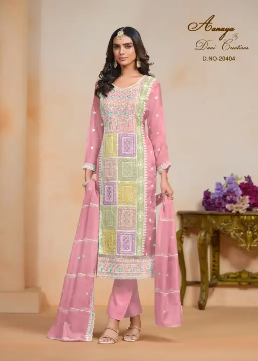 Soft Organza Big Size Salwar Ethnic Suit Aanaya Vol204