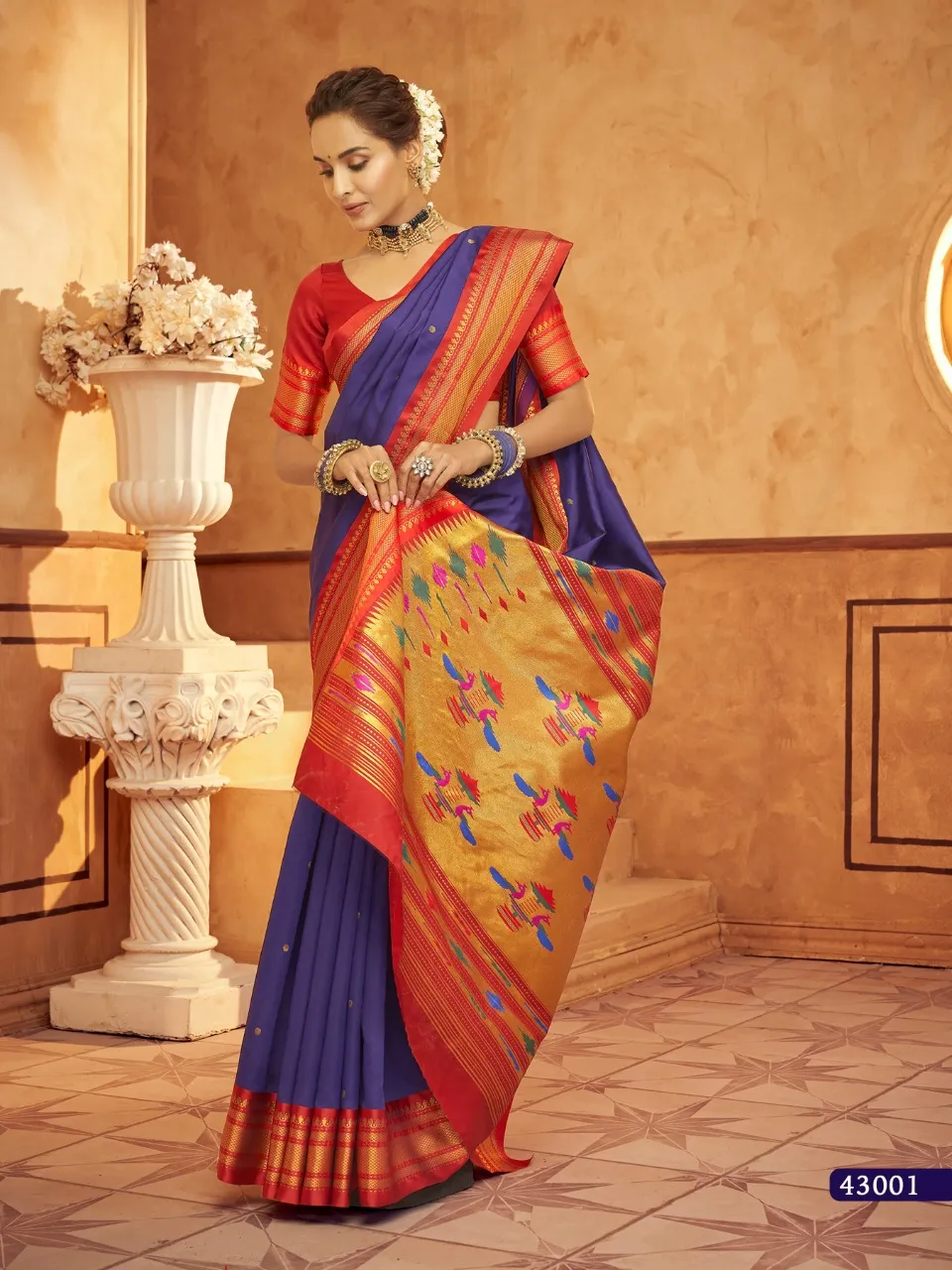 Traditional Paithani Silk Saree Rajpath Aniruddh Paithani - Image 7