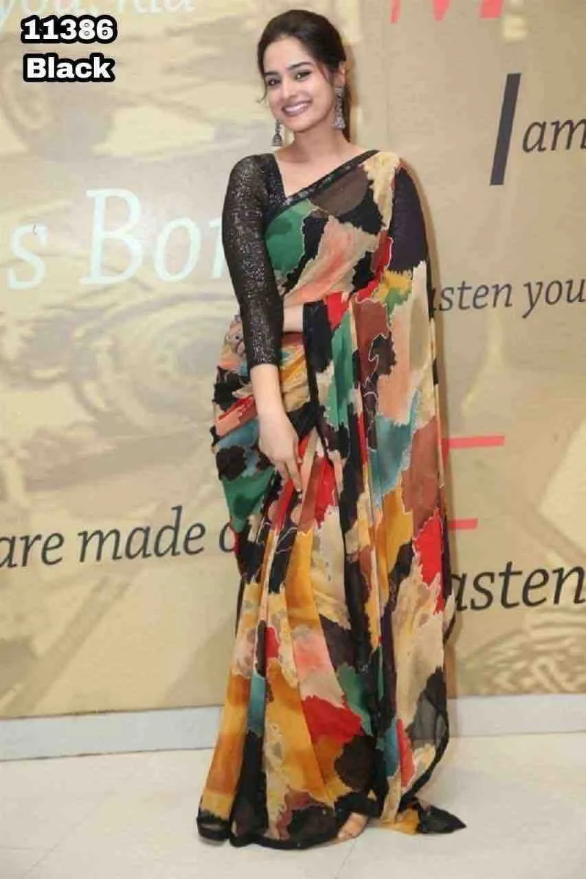 Viral Aisha Khan Saree With Sabyasachi Print