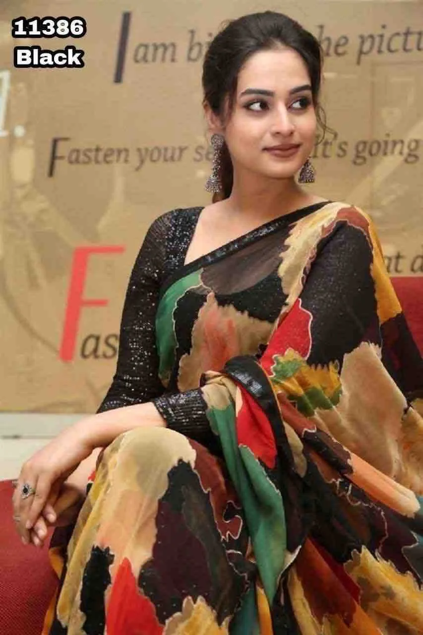 Viral Aisha Khan Saree With Sabyasachi Print - Image 2