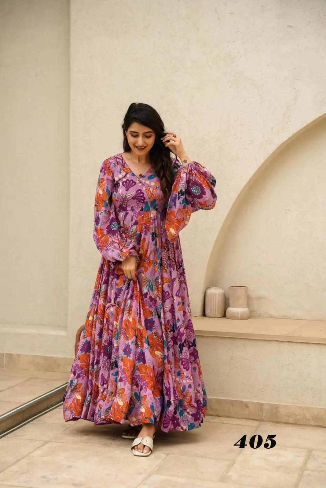 Big Size Printed Kurti Gown Designs