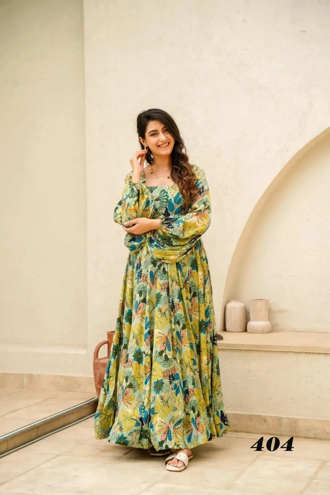Big Size Printed Kurti Gown Designs - Image 4