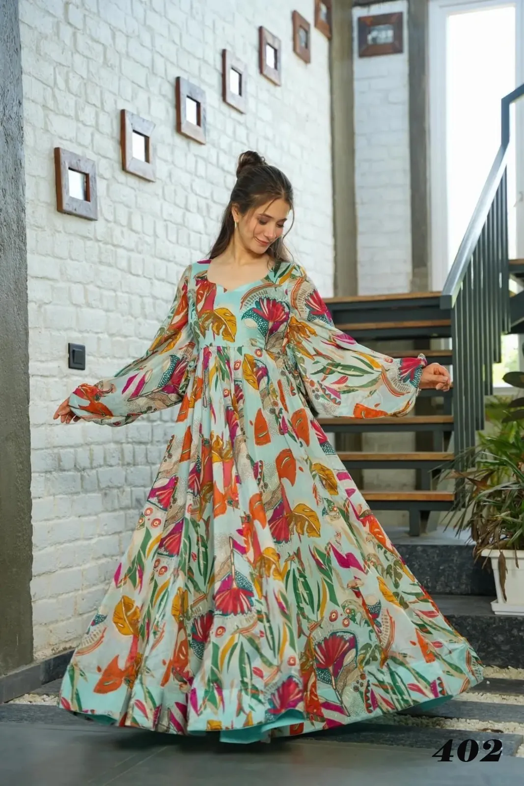 Big Size Printed Kurti Gown Designs - Image 5
