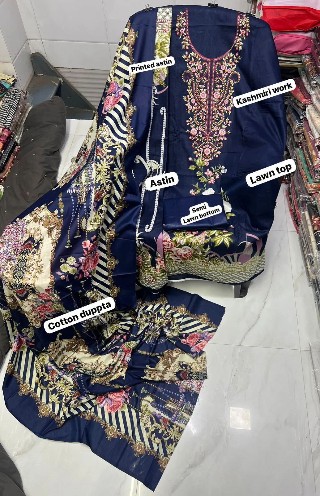 Designer Printed Pakistani Suit With Embroidery Work