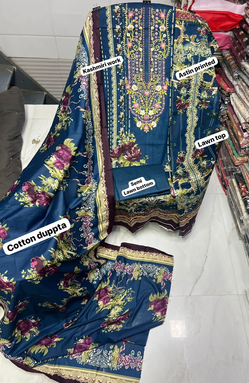 Designer Printed Pakistani Suit With Embroidery Work - Image 2