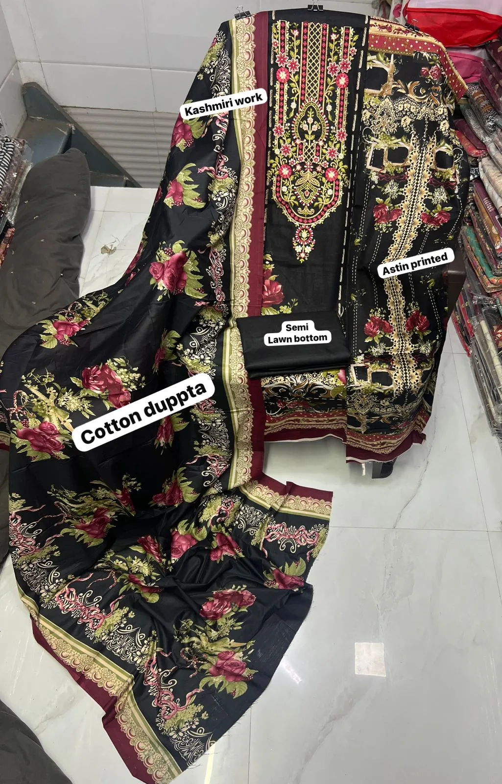 Designer Printed Pakistani Suit With Embroidery Work - Image 3