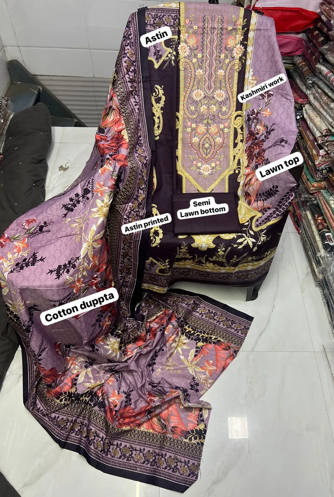 Designer Printed Pakistani Suit With Embroidery Work - Image 4