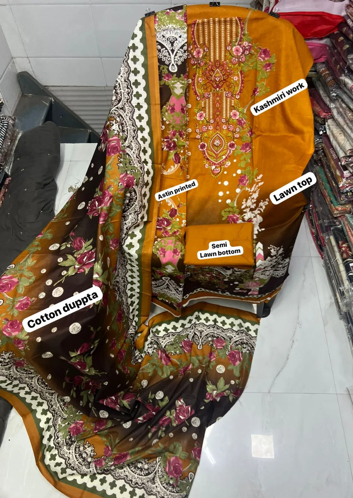 Designer Printed Pakistani Suit With Embroidery Work - Image 5
