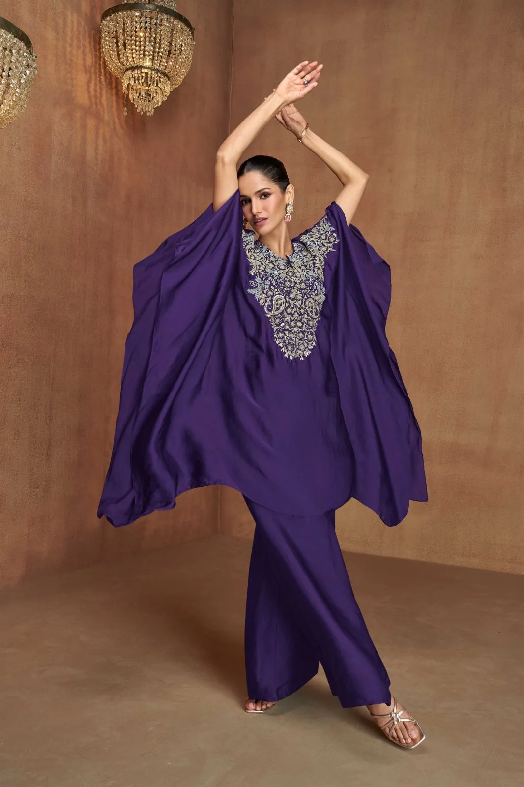 Kaftan Style Plazzo Suit Wedding Wear - Image 5
