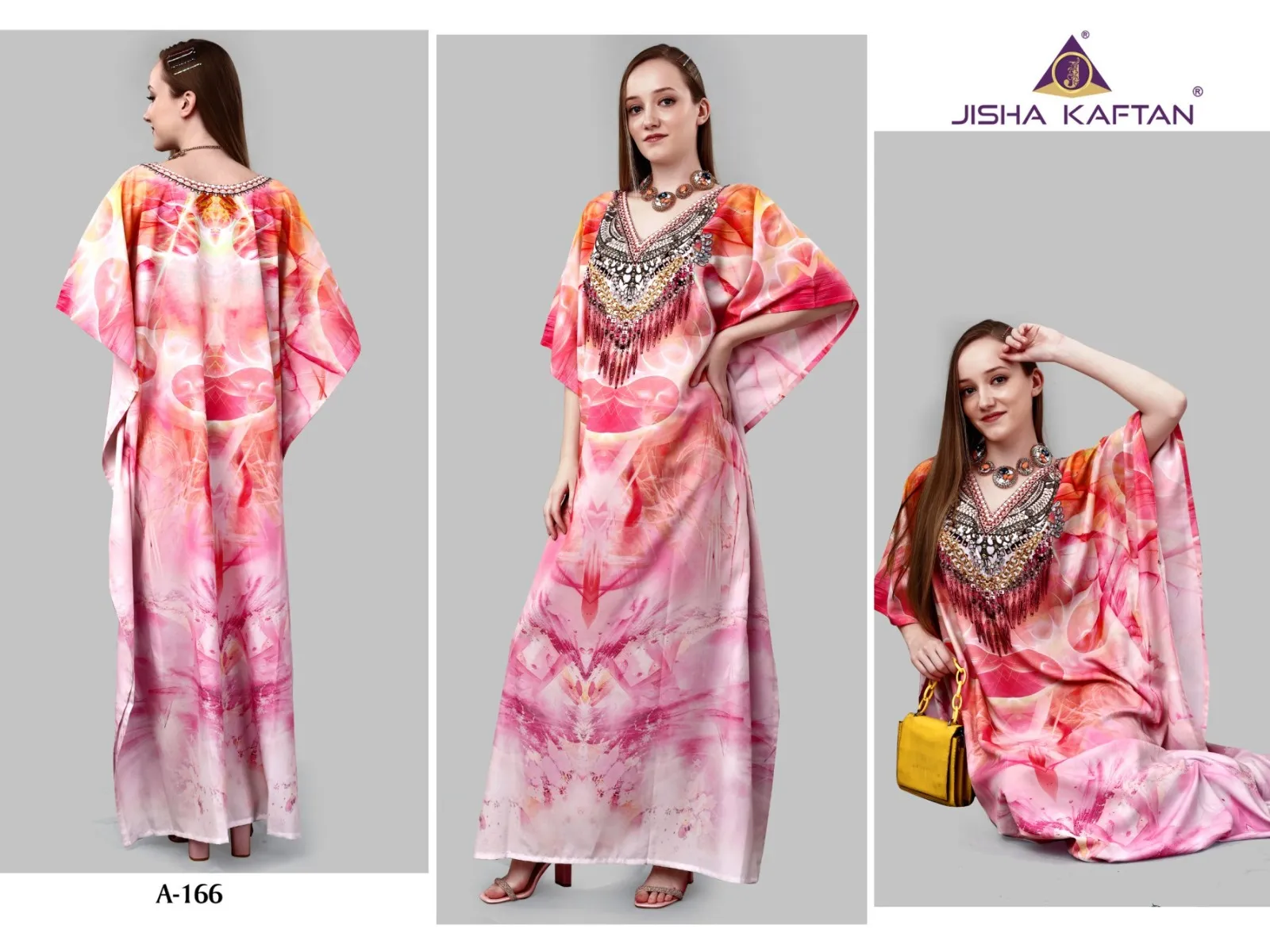 Printed Crepe Kaftans Set - Image 2