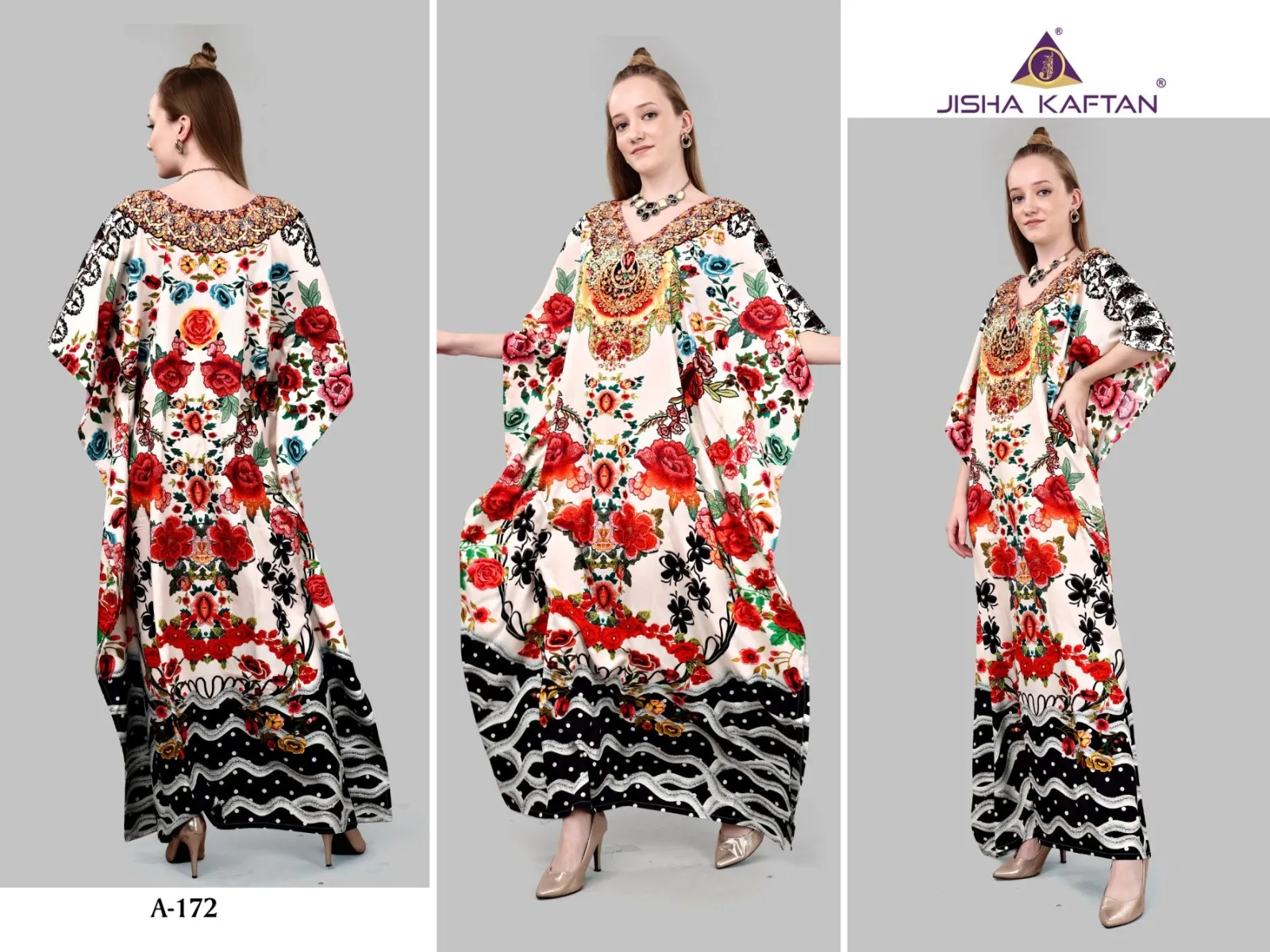 Printed Crepe Kaftans Set - Image 6