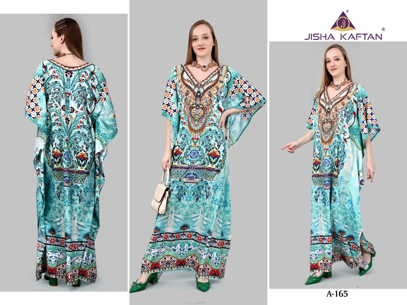 Printed Crepe Kaftans Set - Image 7