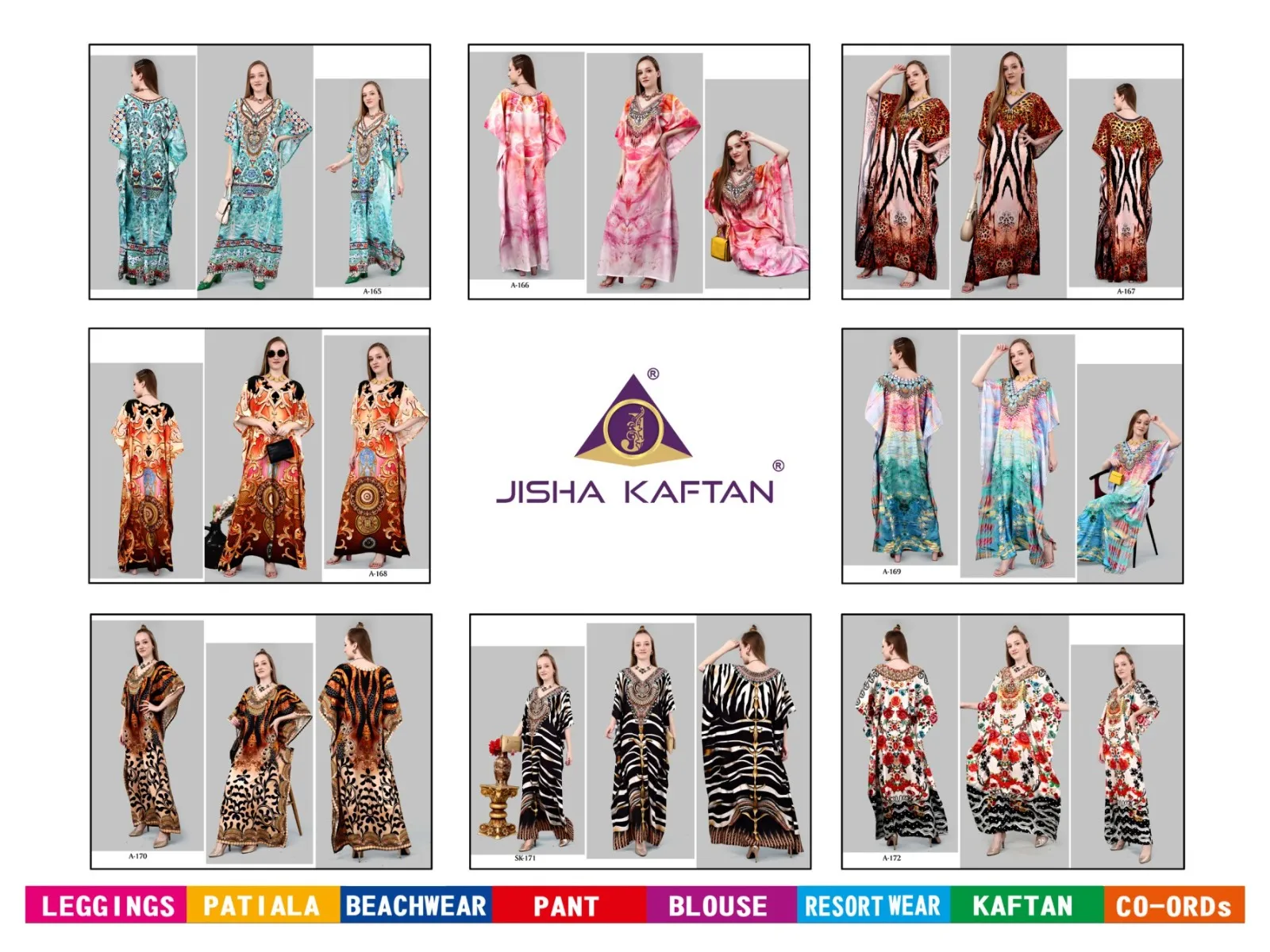 Printed Crepe Kaftans Set - Image 8