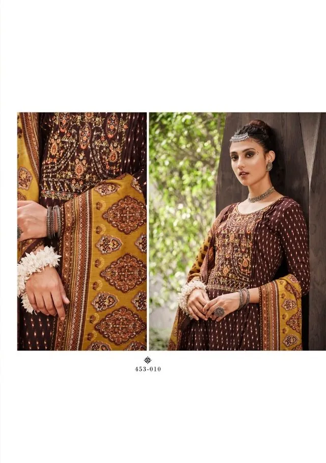 Wool Pashmina Printed Designer Suit For Winter Wear - Image 4