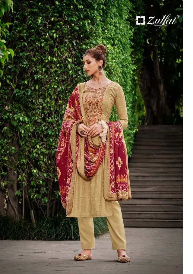 Wool Pashmina Printed Designer Suit For Winter Wear - Image 7