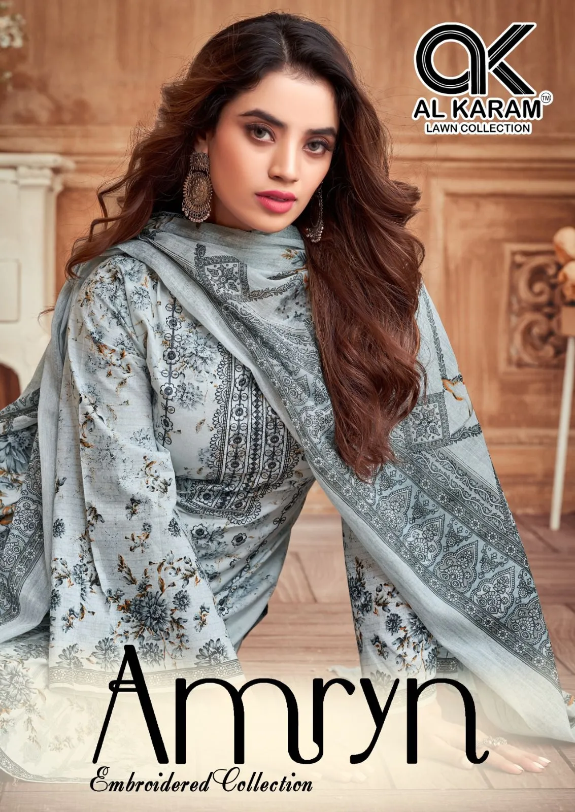 Unstitched Lawn Dailywear Salwar Suit Alkaram Amryn Catalouge