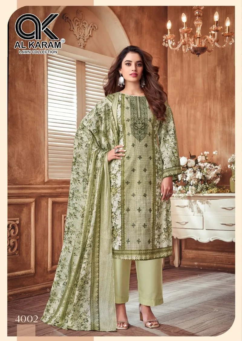 Unstitched Lawn Dailywear Salwar Suit Alkaram Amryn Catalouge - Image 2