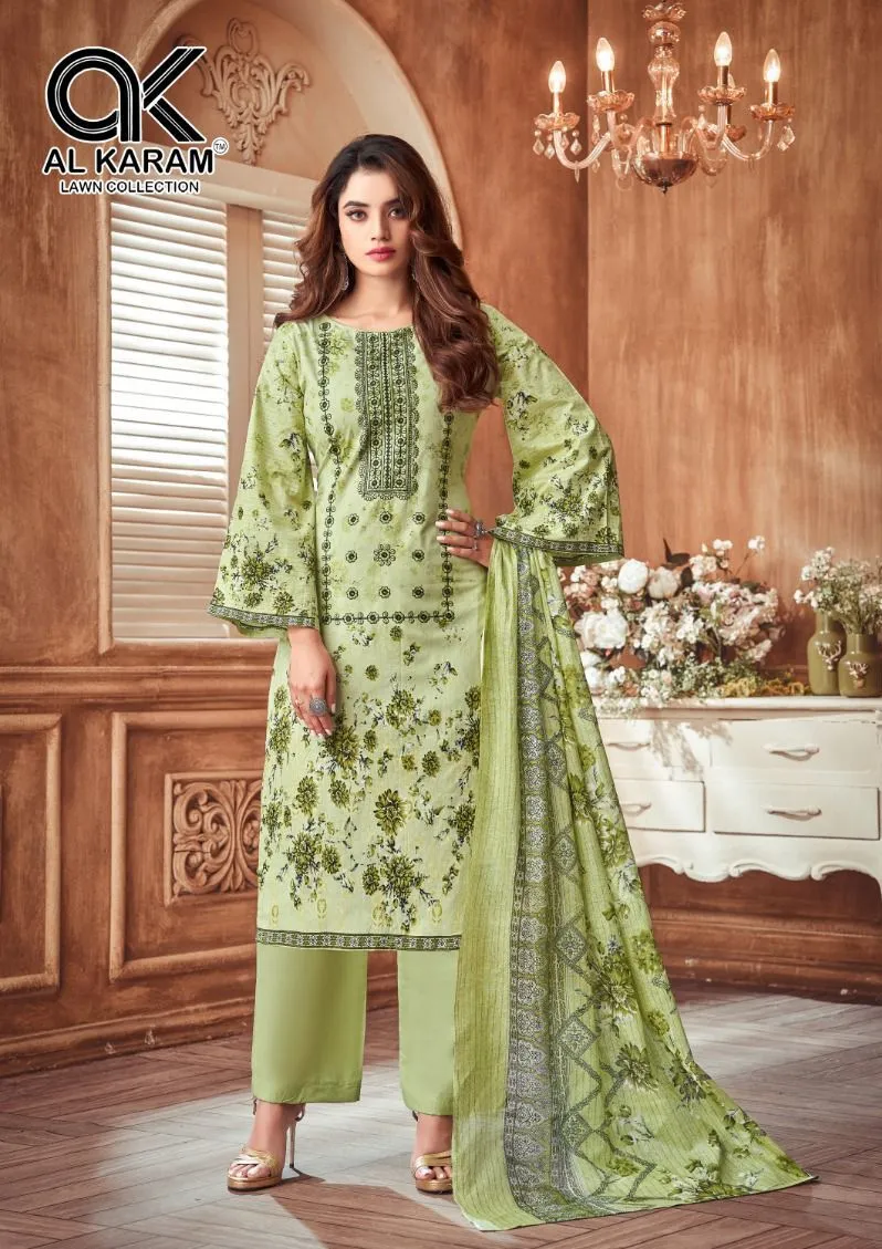 Unstitched Lawn Dailywear Salwar Suit Alkaram Amryn Catalouge - Image 7