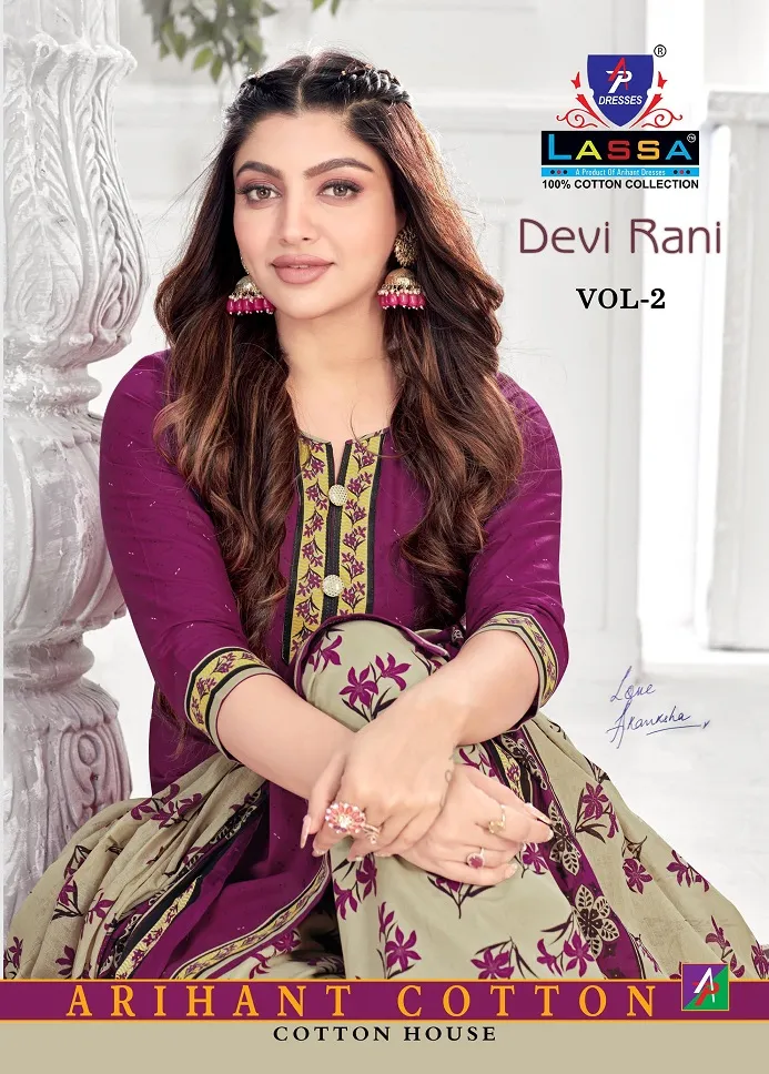 Arihant Lassa Devi Rani Vol 2 Cotton Unstitched Salwar Suit Wholesaler Summer Wear Ethnic Suits