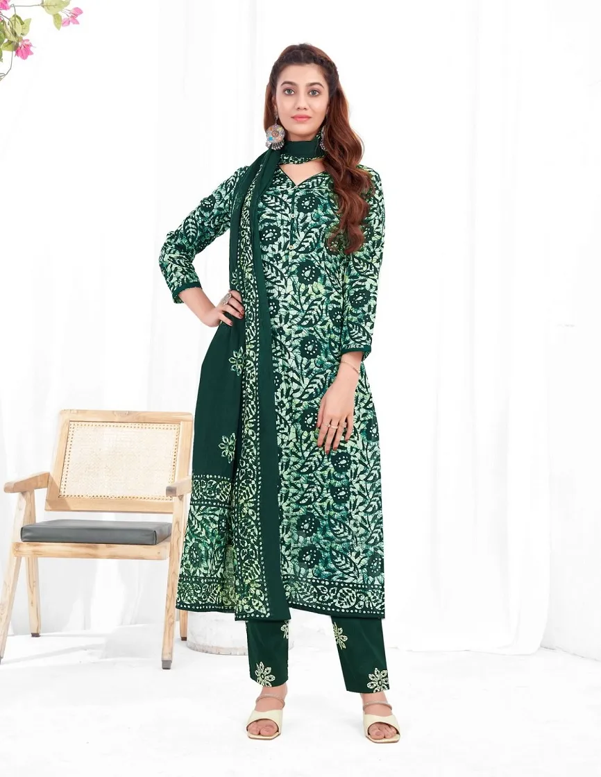Baalar Battik Special Vol 3 Unstitched Cotton Straight Salwar Suit Summer Wear - Image 11