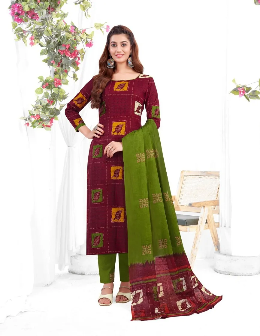 Baalar Battik Special Vol 3 Unstitched Cotton Straight Salwar Suit Summer Wear - Image 12