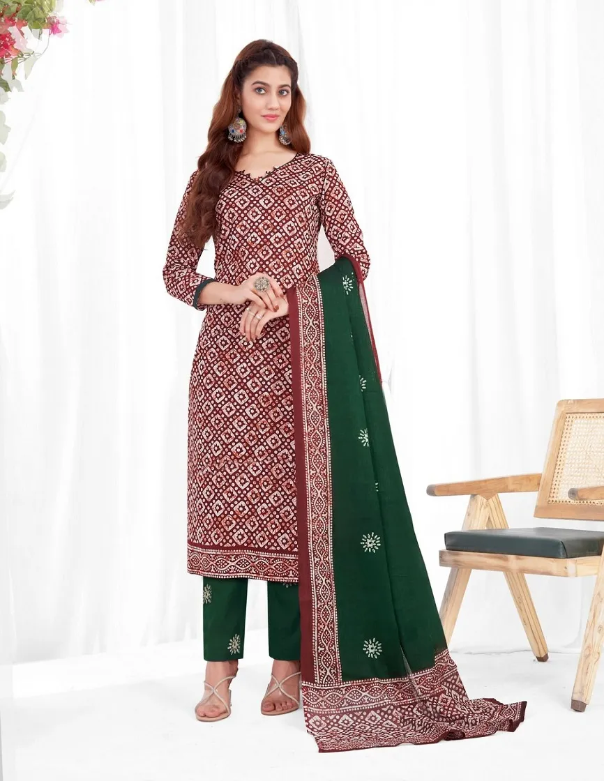 Baalar Battik Special Vol 3 Unstitched Cotton Straight Salwar Suit Summer Wear - Image 13